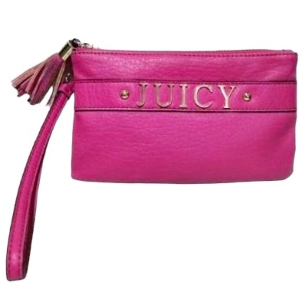 Juicy Couture Barbiecore Y2K Pink and Gold Wallet Oversized Wristlet Purse